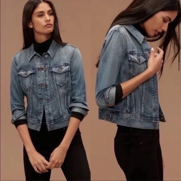 Sunday Best Edo Cropped Denim Jacket Vintage Washed Size XXS - Picture 2 of 6